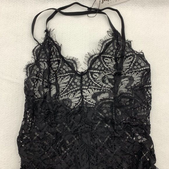 Salt and Lace Intimates Love Me In Black Lace Bodysuit Small - Picture 6 of 13